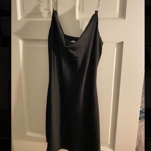 Black satin dress